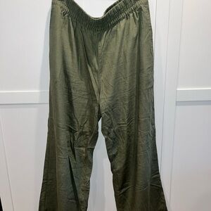 Old Navy Wide Leg Linen Green Pants